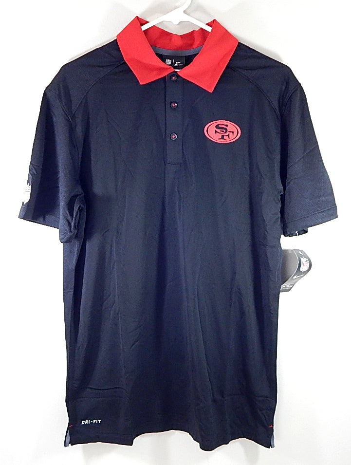 San Francisco 49'ers Nike Dri-Fit NFL Team Issued Polo Shirt Black New Medium