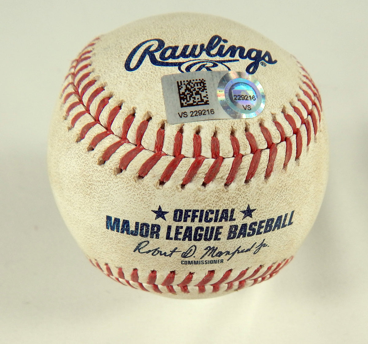 2023 Reds Nationals Game Used Baseball Jose A. Ferrer Luke Maile Strike Out 255
