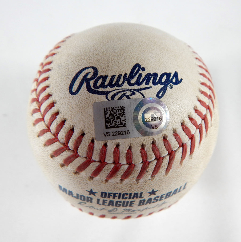2023 Reds Nationals Game Used Baseball Jose A. Ferrer Luke Maile Strike Out 255 Pic2