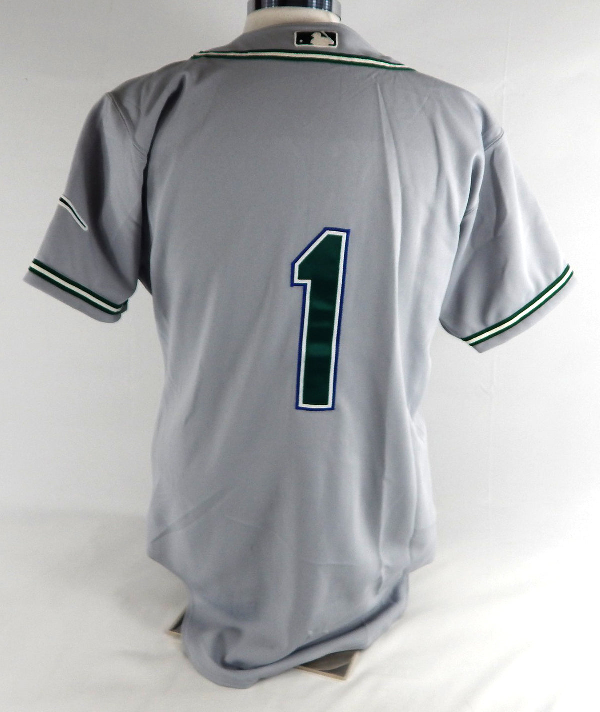 2001-04 Tampa Bay Devil Rays #1 Game Issued Grey Jersey 519 Pic2