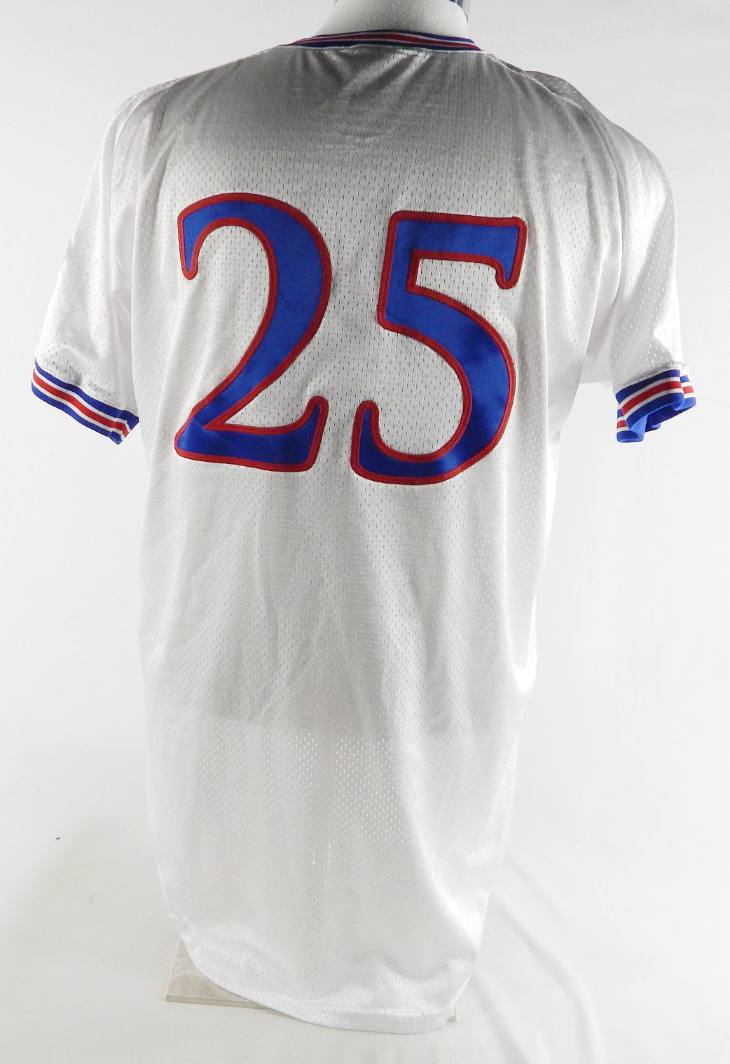 2009 Kansas Jayhawks #25 Game Used White Jersey Baseball L 971 Pic2