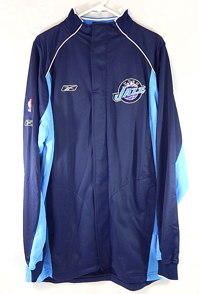 Utah Jazz NBA Authentics Reebok Team Issued Warm Up Jacket Blue XL Tall