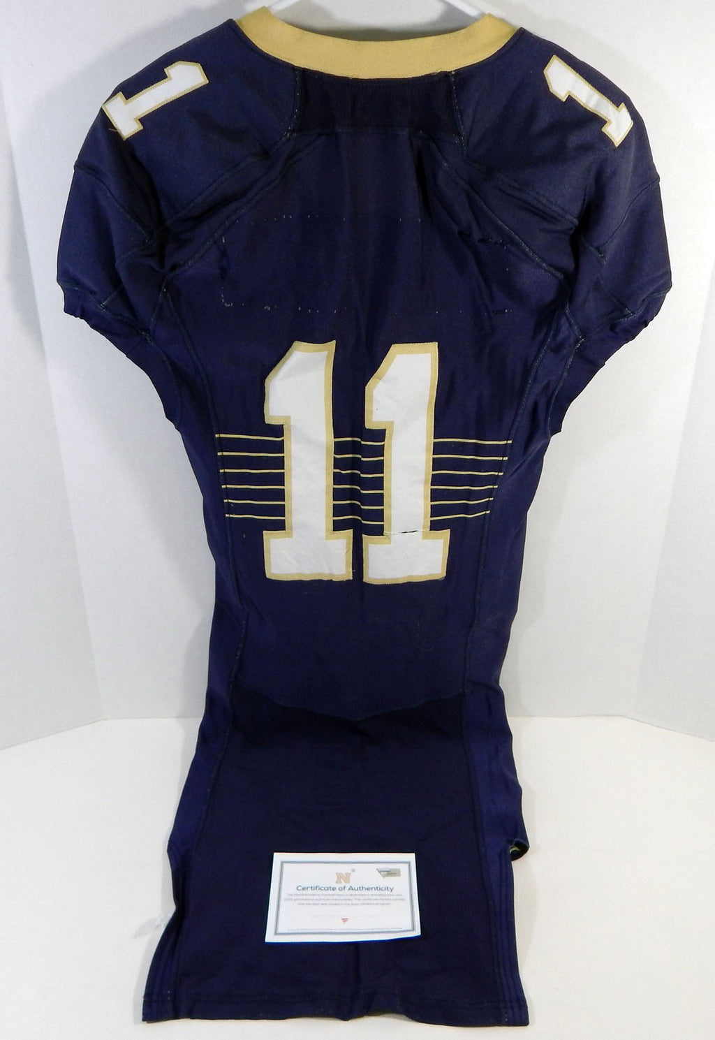 2015 Navy Academy Midshipmen #11 Game Used Navy Jersey Name Plate Removed 38 391 Pic2