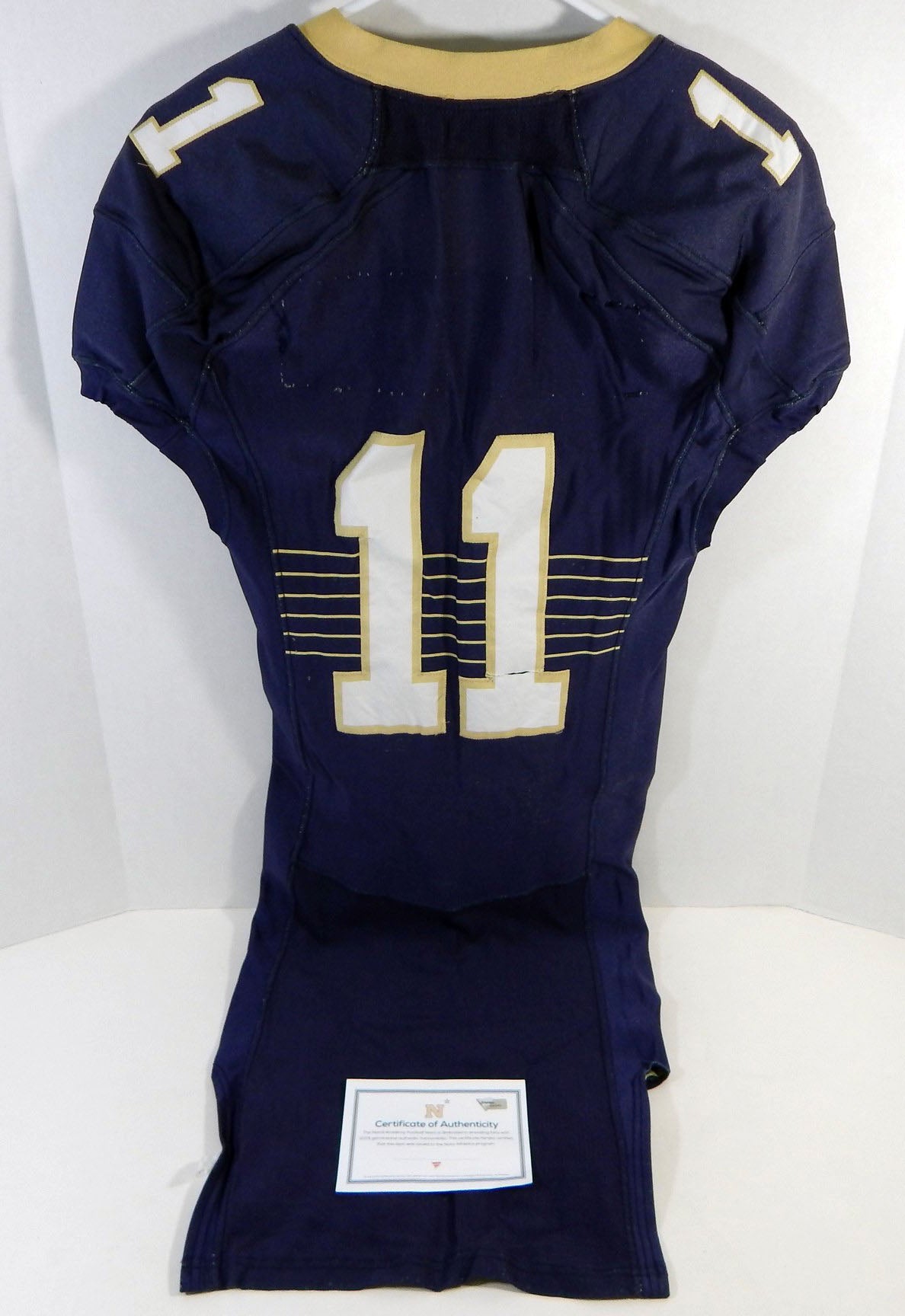 2015 Navy Academy Midshipmen #11 Game Used Navy Jersey Name Plate Removed 38 391 Pic2