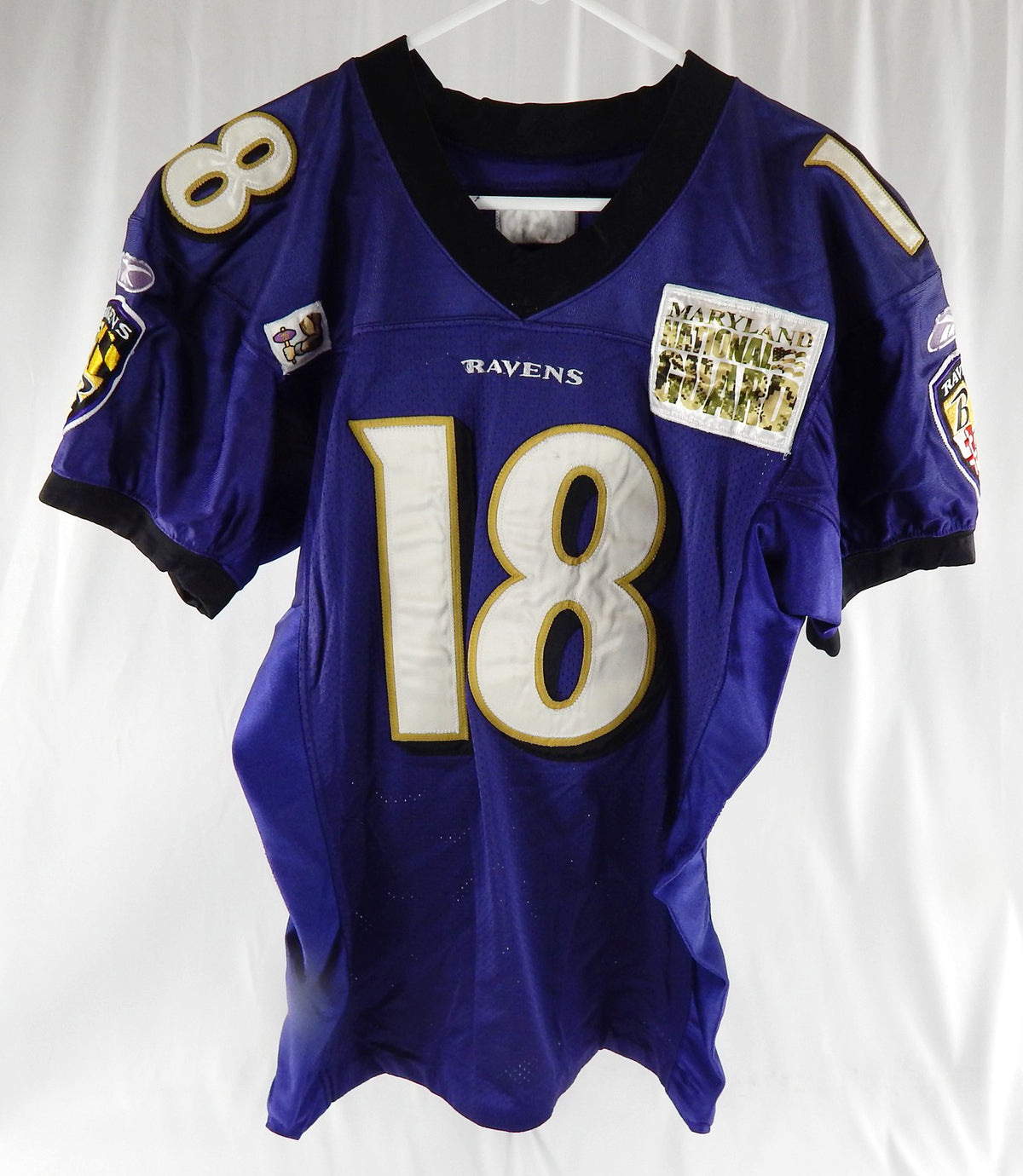 2010 Baltimore Ravens Donte' Stallworth #18 Game Used Purple Practice Jersey 7