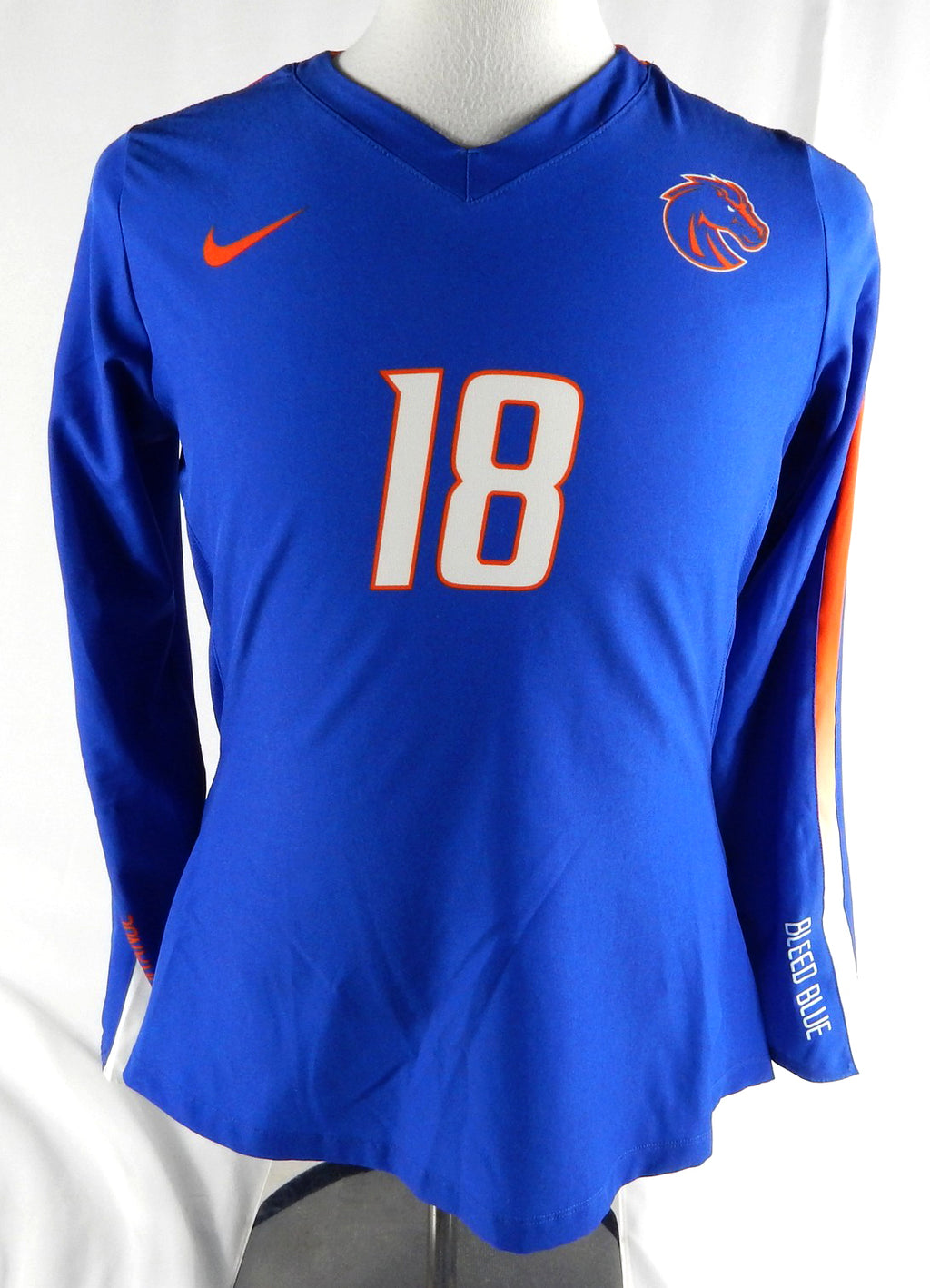 2017 Boise State Broncos #18 Game Used Blue Jersey Womens Volleyball L 710