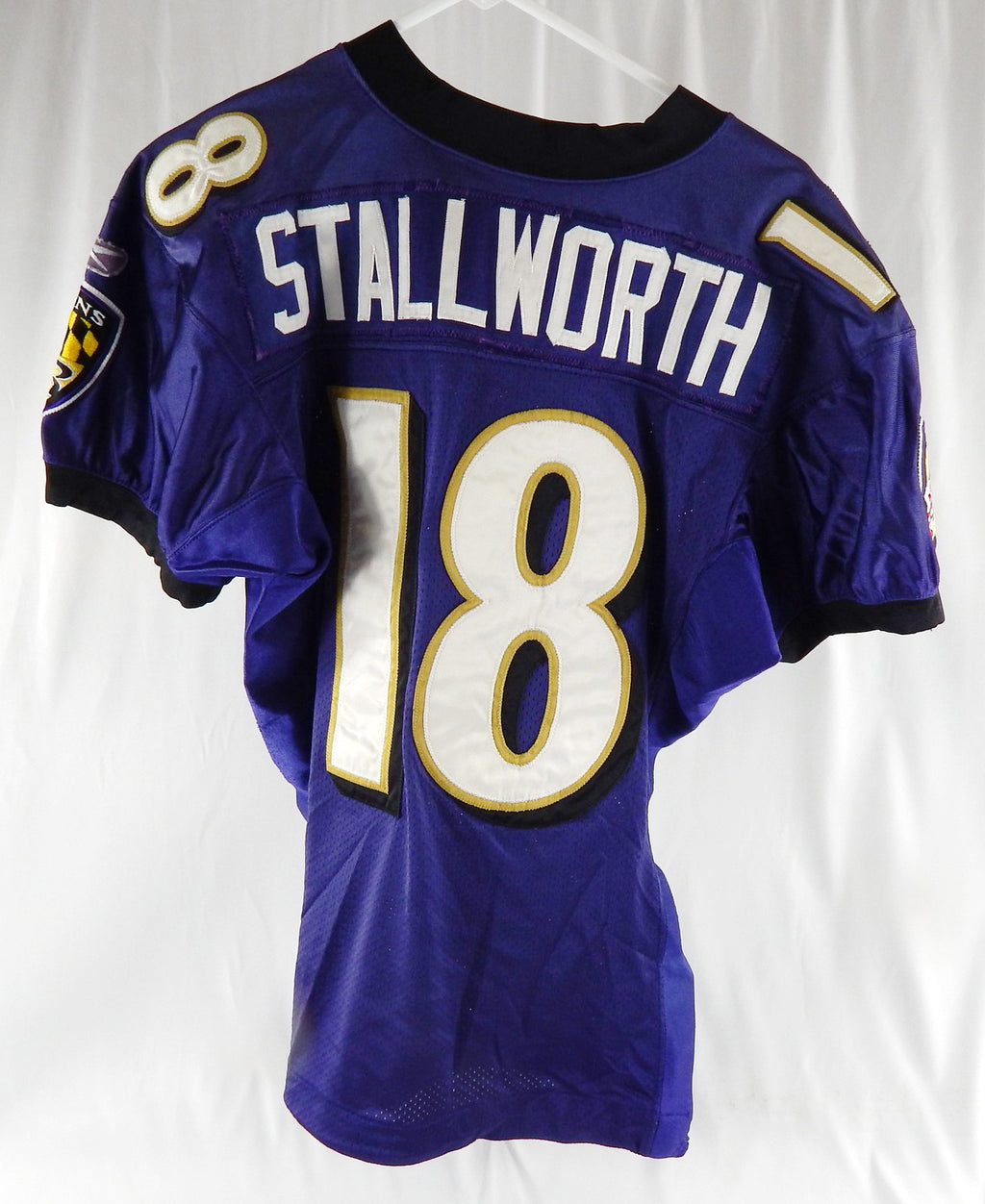 2010 Baltimore Ravens Donte' Stallworth #18 Game Used Purple Practice Jersey 7 Pic2