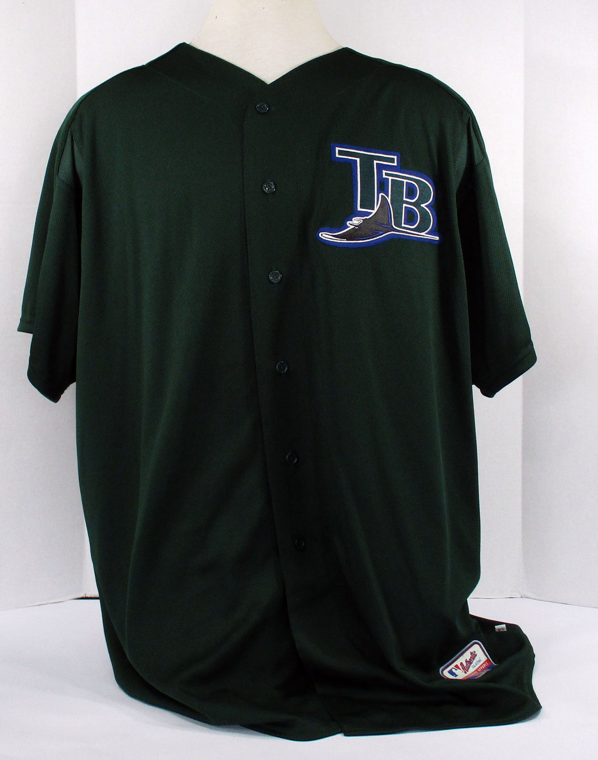 2003-05 Tampa Bay Devil Rays John McLaren #7 Game Issued Green Jersey BP ST 6745