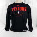 2018-19 Detroit Pistons Team Issued Black Long Sleeve Training Shirt Nike XLT 4S