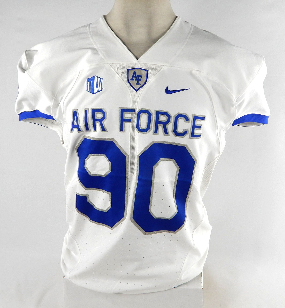 Air Force Falcons #90 Game Used White Jersey Name Plate Removed XL 009