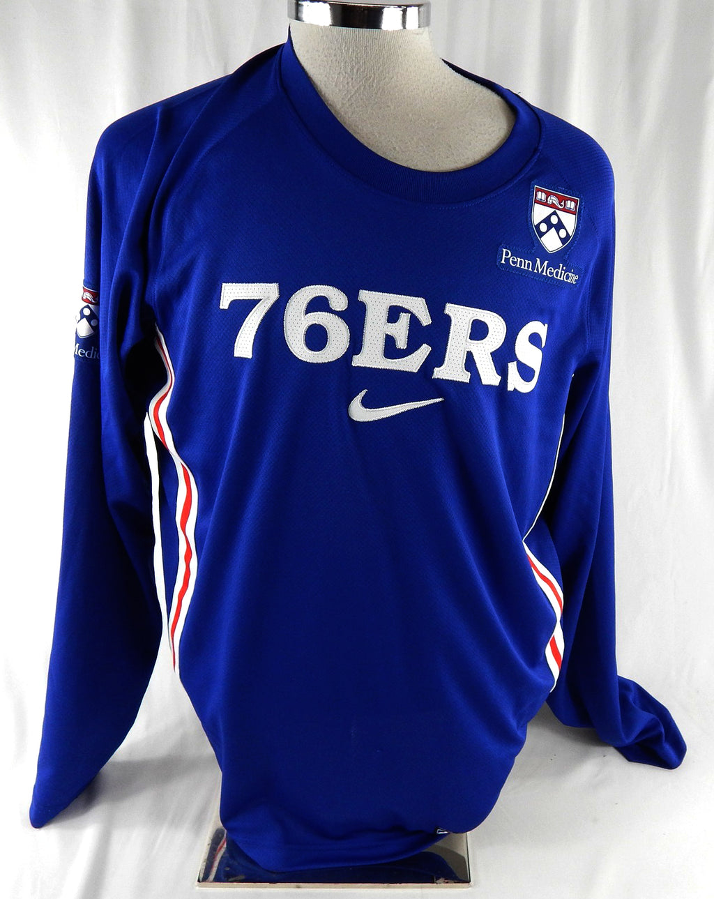 2025-26 Philadelphia 76ers Kelly Oubre Jr #9 Game Used Blue Shooting Shirt L 479