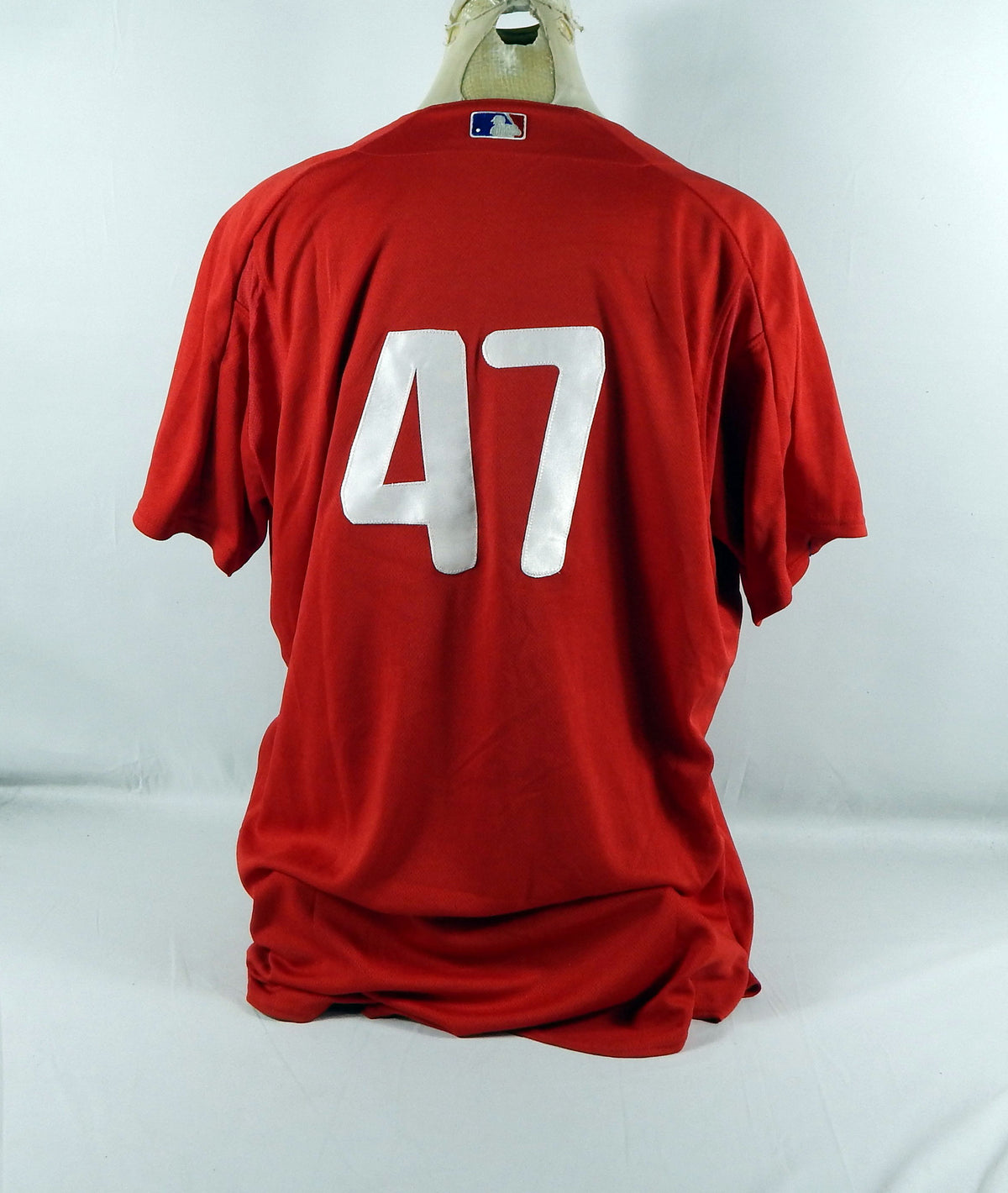 Philadelphia Phillies #47 Game Used Red Jersey BP ST DP72171 Pic2