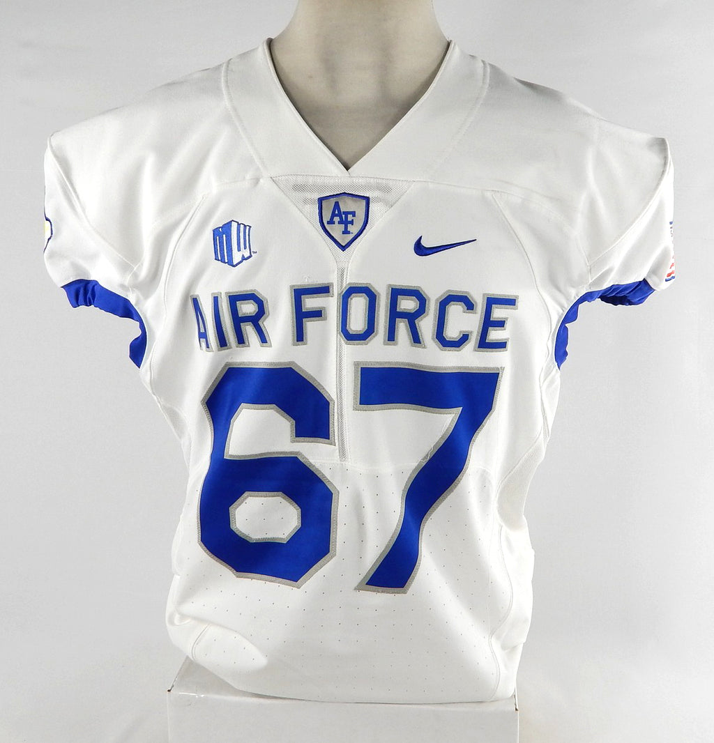 Air Force Falcons #67 Game Issued White Jersey Name Plate Removed XL 010