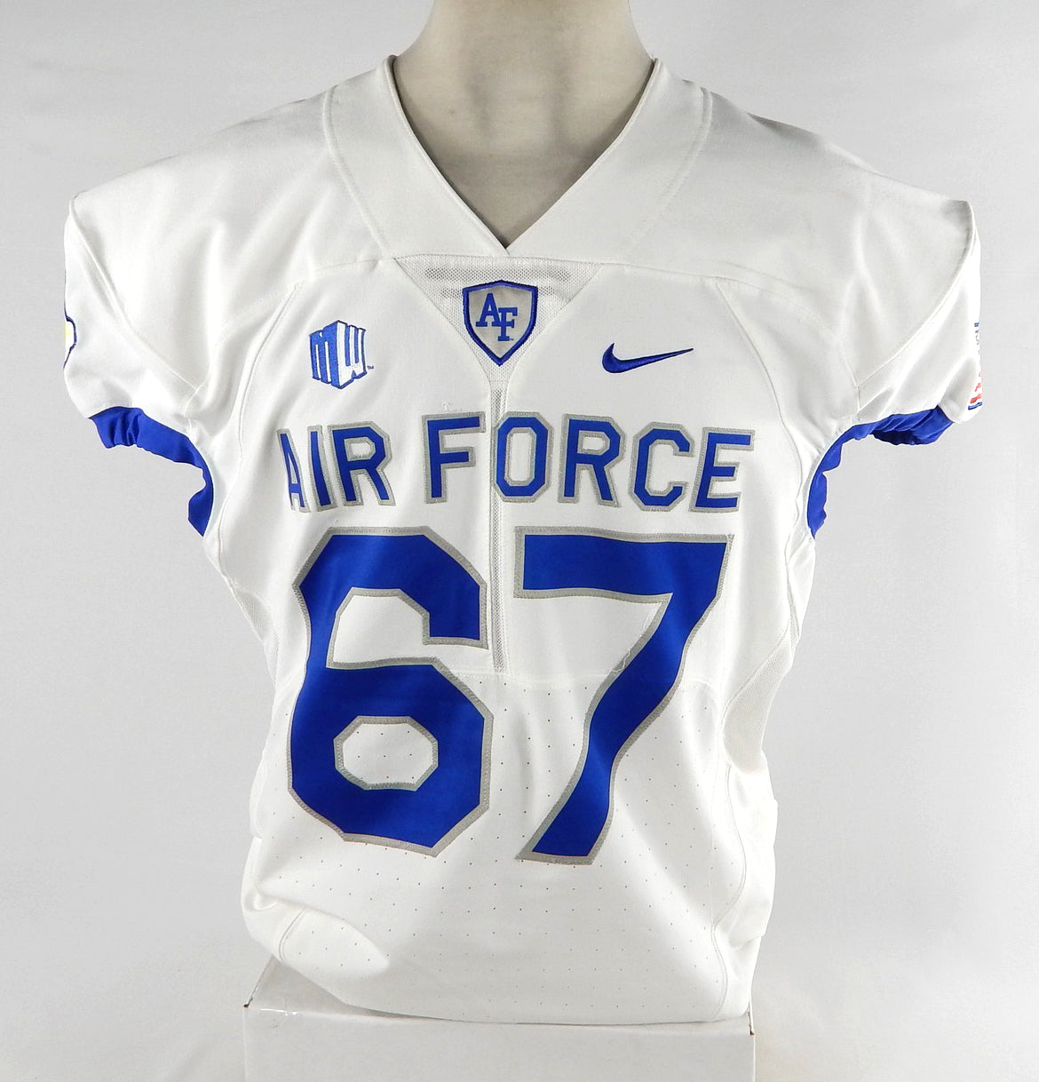 Air Force Falcons #67 Game Issued White Jersey Name Plate Removed XL 010