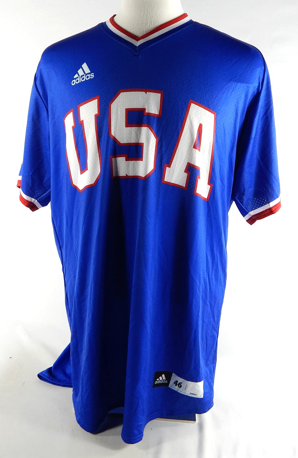 Kansas Jayhawks Blank Game Issued Blue Jersey USA Baseball 46 977