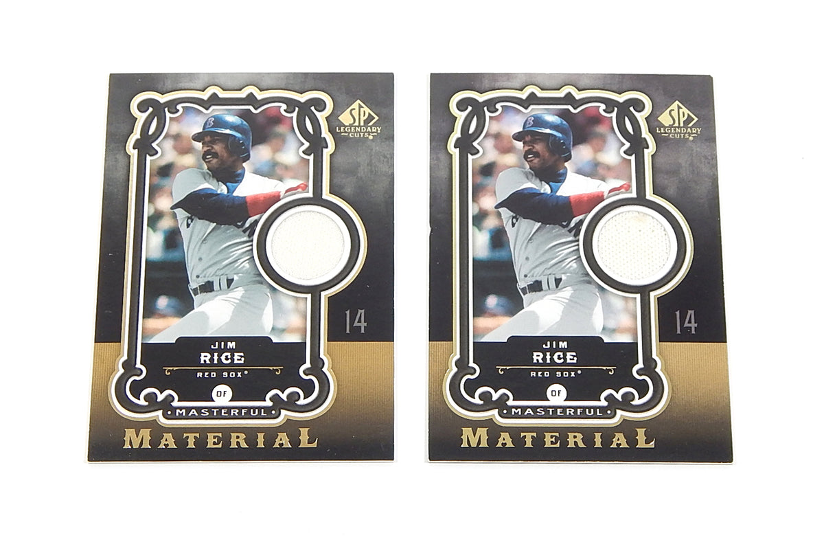 Lot of (2) 2007 SP Legendary Cuts Masterful Materials Jim Rice Game Used Jersey