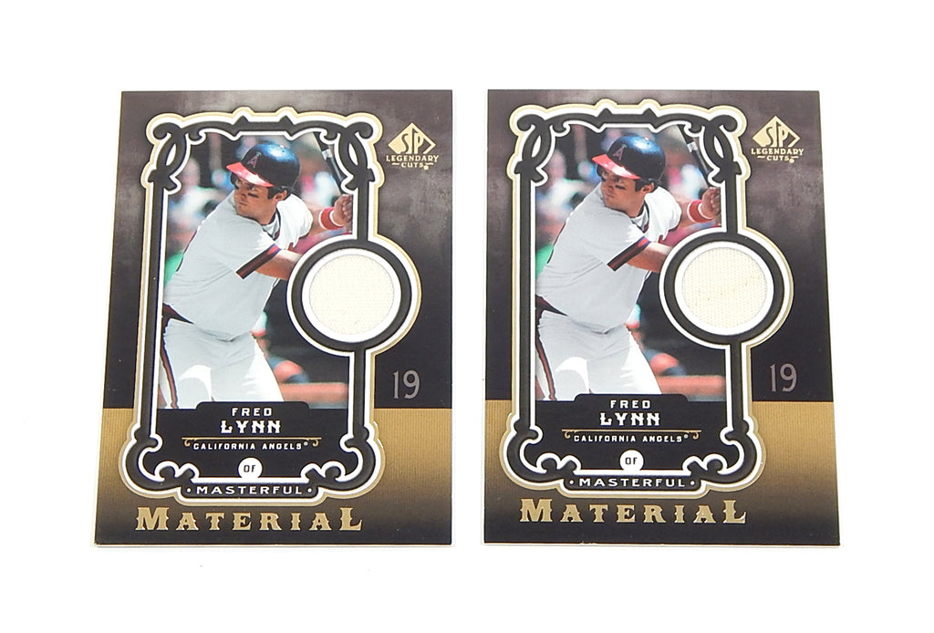Lot of (2) 2007 SP Legendary Cuts Masterful Materials Fred Lynn Game Used Jersey