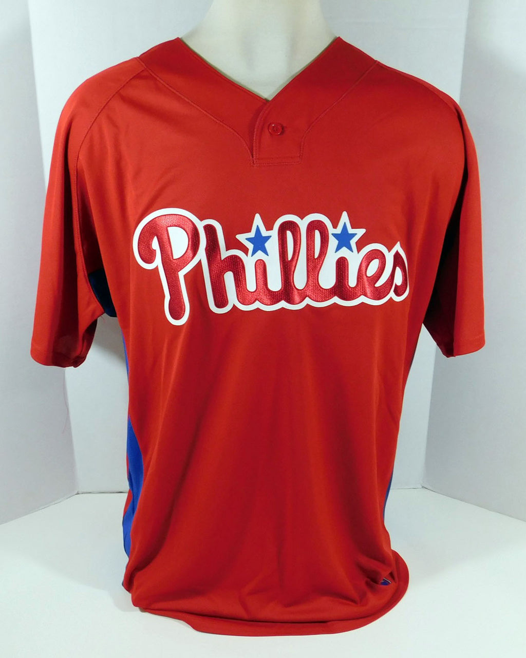 2007-10 Philadelphia Phillies Blank Game Issued Red Jersey BP ST 50 DP08641