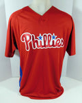 2007-10 Philadelphia Phillies Blank Game Issued Red Jersey BP ST 50 DP08641
