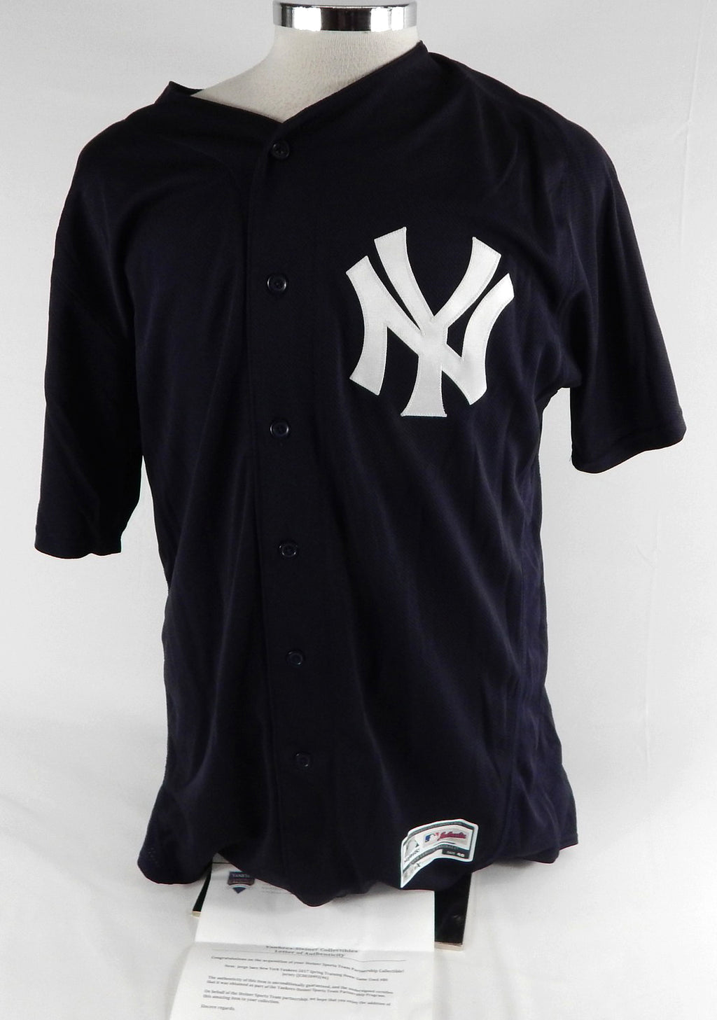 2017 New York Yankees Jorge Saez #80 Game Used Navy Jersey ST Patch 46 042