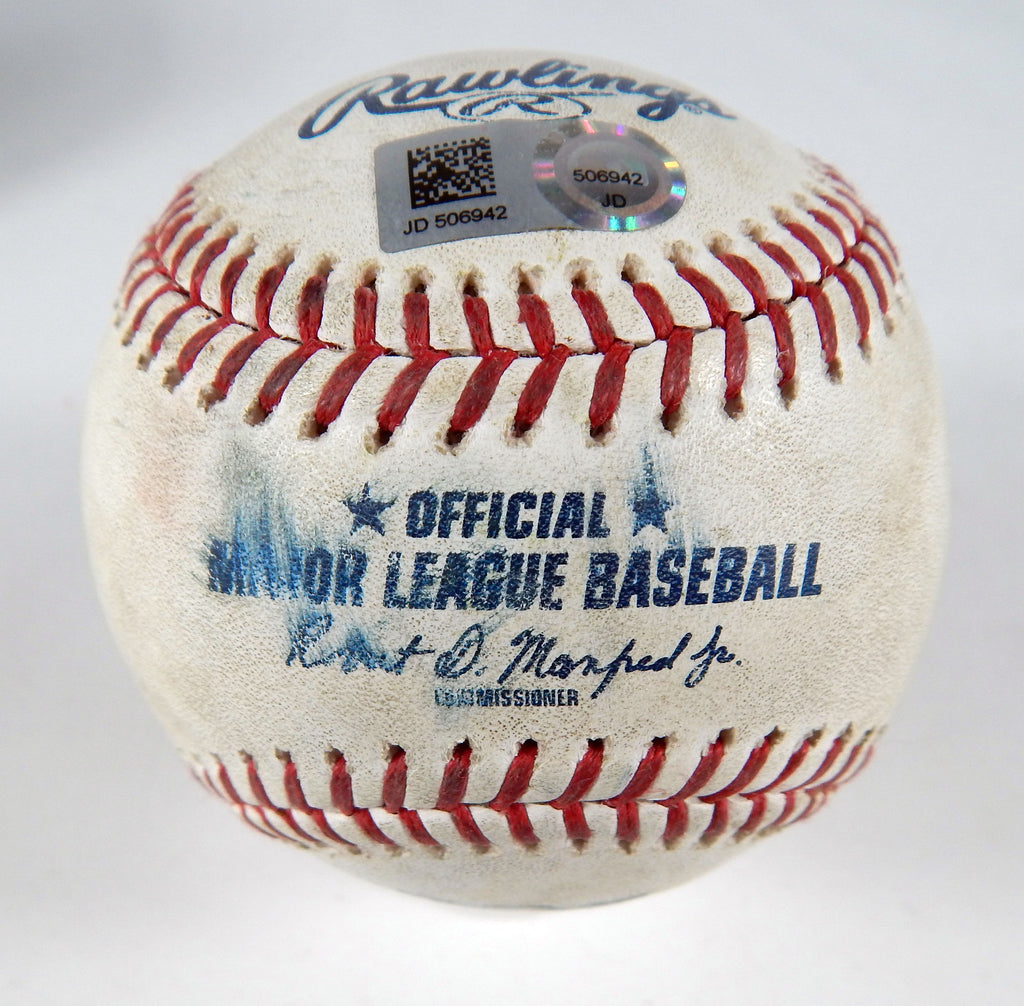 2023 Marlins Nationals Game Used Baseball Trevor Williams Josh Bell Line Out 272