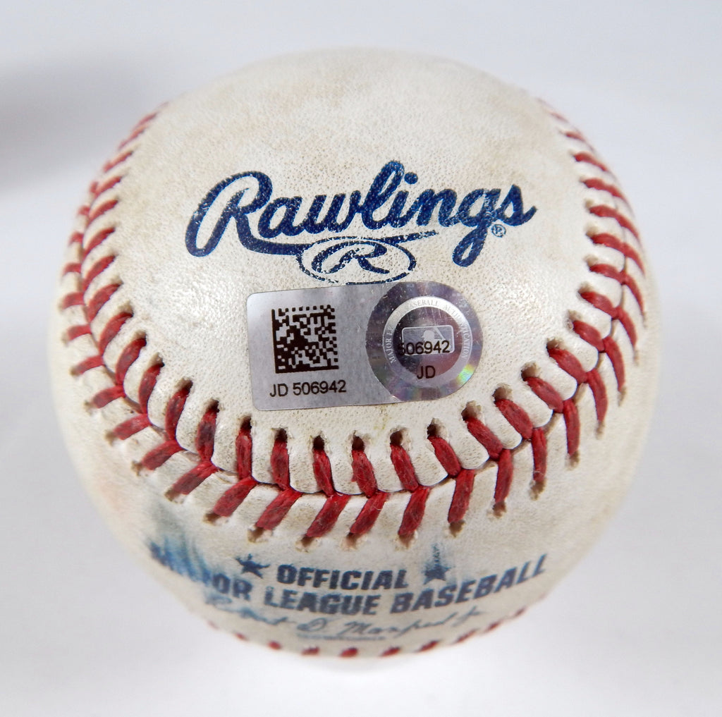 2023 Marlins Nationals Game Used Baseball Trevor Williams Josh Bell Line Out 272 Pic2
