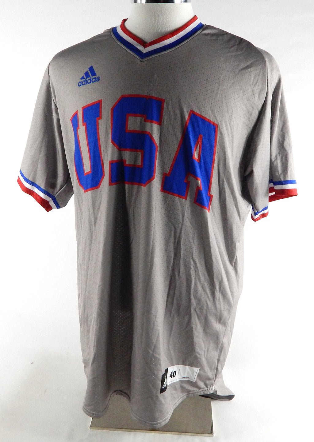 Kansas Jayhawks Blank Game Issued Grey Jersey USA Baseball 40 981