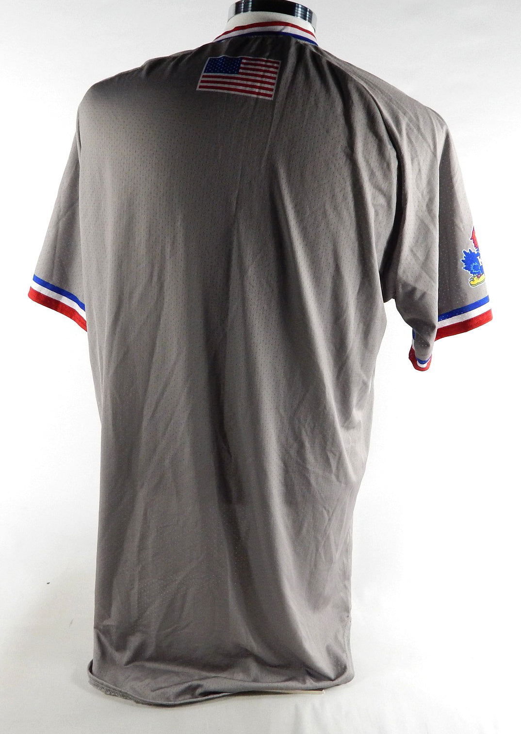 Kansas Jayhawks Blank Game Issued Grey Jersey USA Baseball 44 982 Pic2
