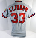 1988 California Angels Stew Cliburn #33 Game Used Grey Jersey 44 DP14379
