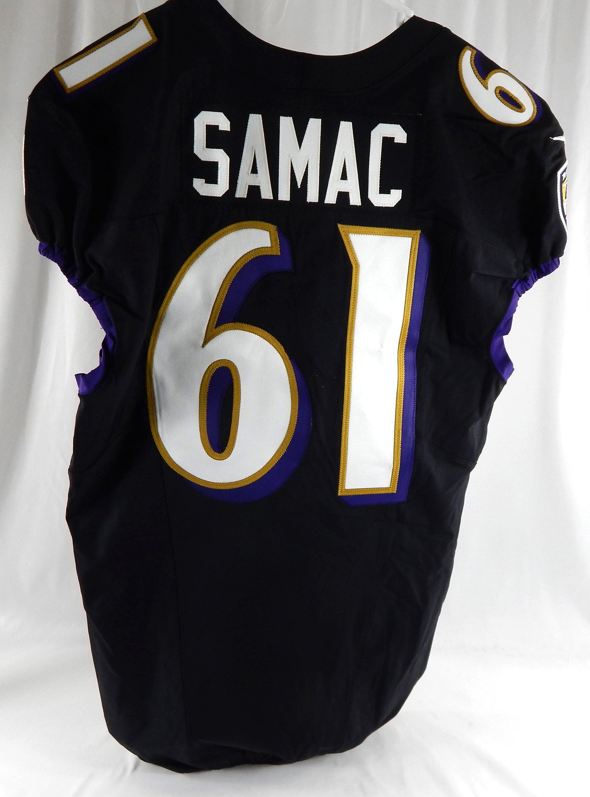 2023 Baltimore Ravens Nick Samac #61 Game Issued Black Jersey 44 725 Pic2