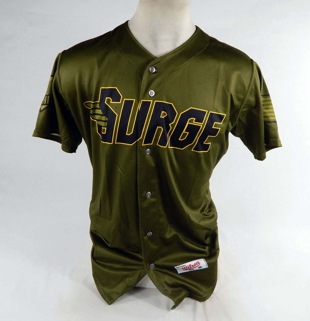 2022 Wichita Wind Surge Joe Mangiameli #0 Game Used Green Jersey Army Military