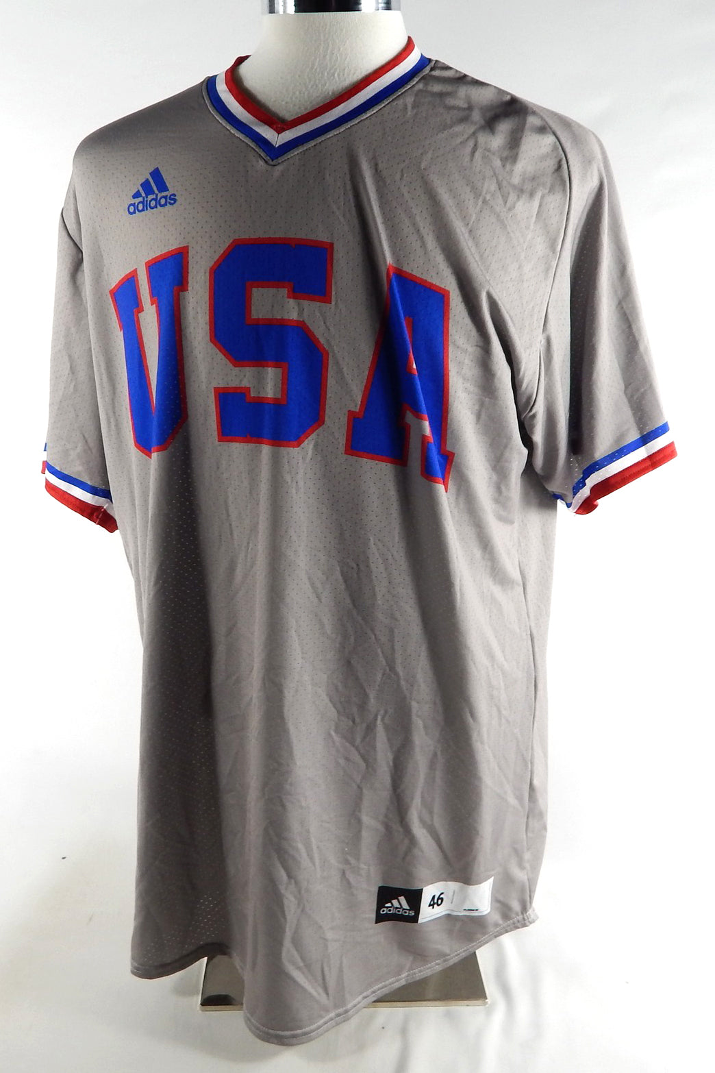 Kansas Jayhawks Blank Game Issued Grey Jersey USA Baseball 46 984