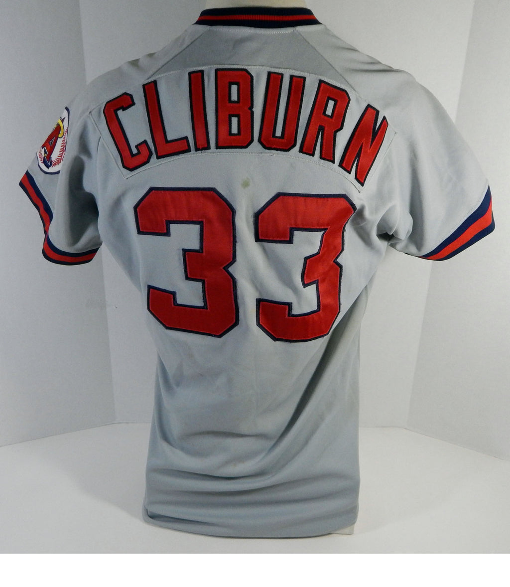 1988 California Angels Stew Cliburn #33 Game Used Grey Jersey 44 DP14380