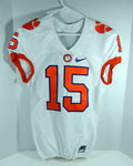 2016 Clemson Tigers Korrin Wiggins #15 Game Used White Jersey Name Plate 40 563
