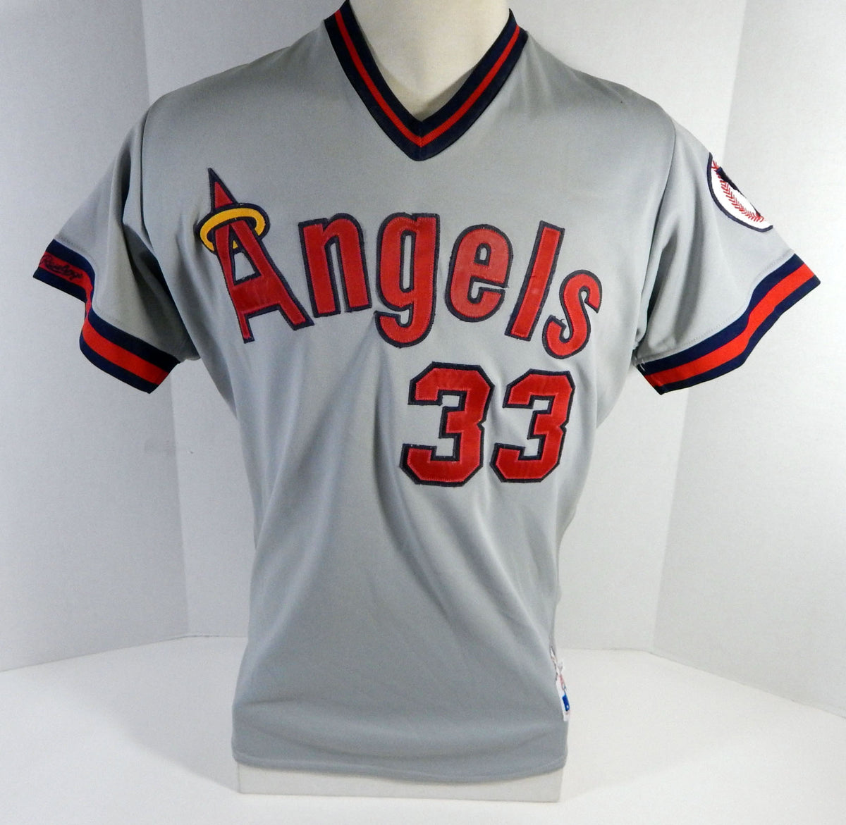 1988 California Angels Stew Cliburn #33 Game Used Grey Jersey 44 DP14380 Pic2