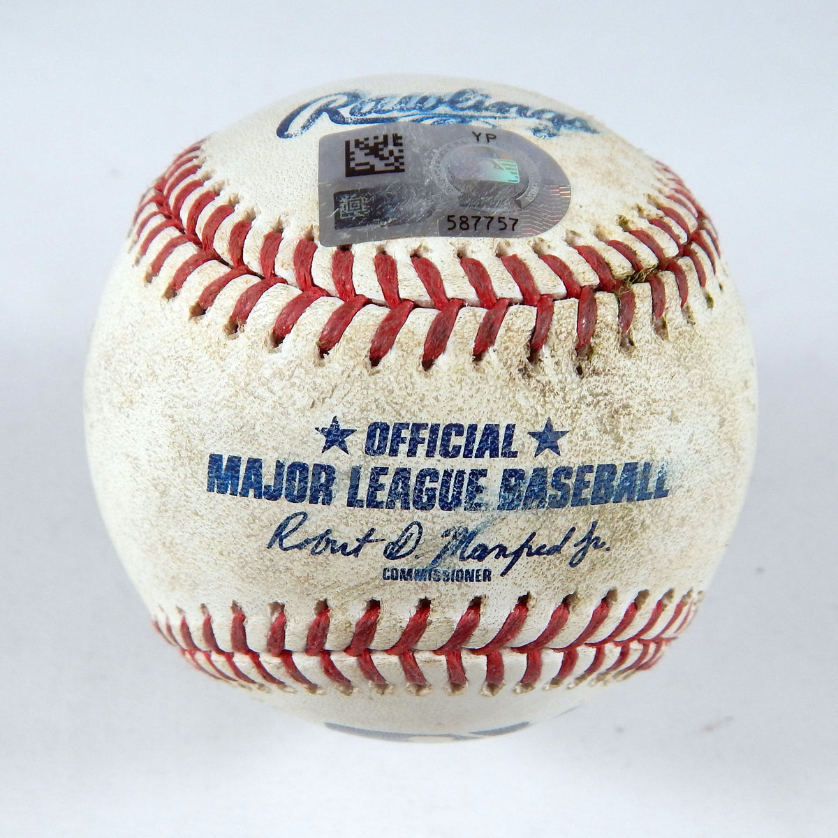 2023 Marlins Game Used Baseball Jacob Stallings GO Wendle ROE Berti Single