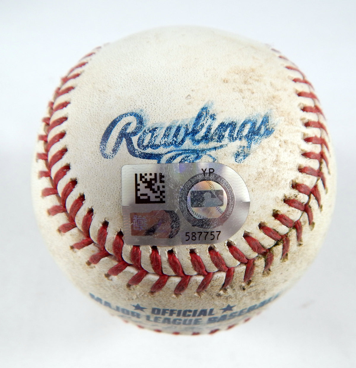 2023 Marlins Game Used Baseball Jacob Stallings GO Wendle ROE Berti Single Pic2