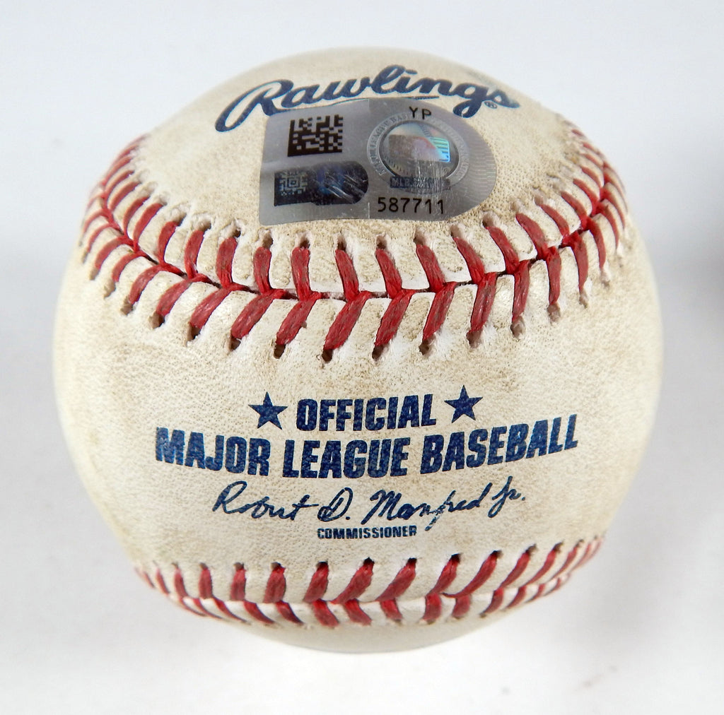 2023 Marlins Nationals Game Used Baseball Joan Adon Garrett Hampson Single 281