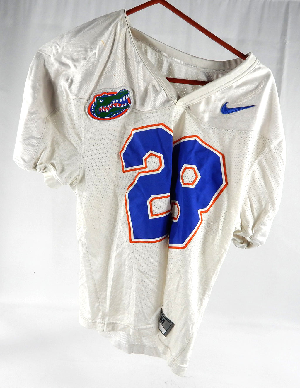 2000s Florida Gators #28 Game Used White Practice Jersey Football M DP86846