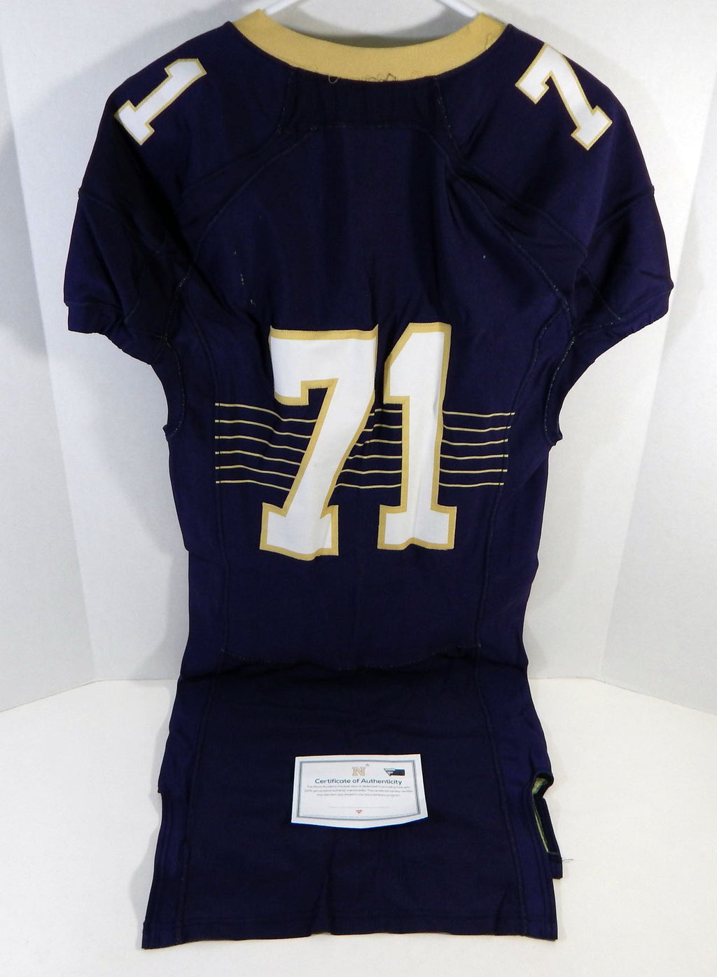 2016 Navy Academy Midshipmen #71 Game Used Navy Jersey Name Plate Removed 46 402 Pic2