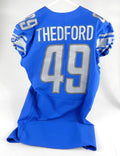 2020 Detroit Lions Hunter Thedford #49 Game Issued Blue Jersey 44 DP65554