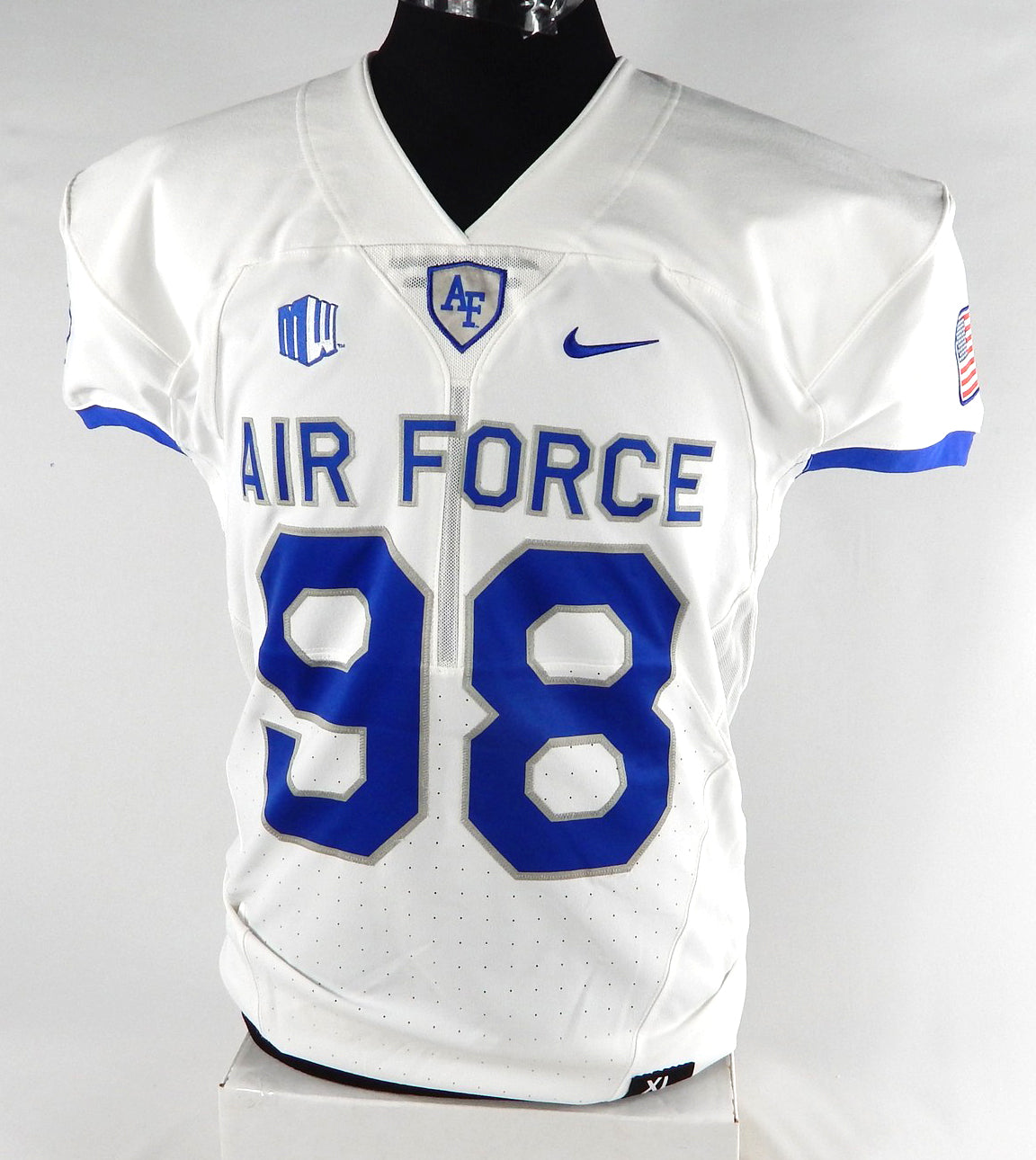 Air Force Falcons #98 Game Used White Jersey NP Rem XL 016