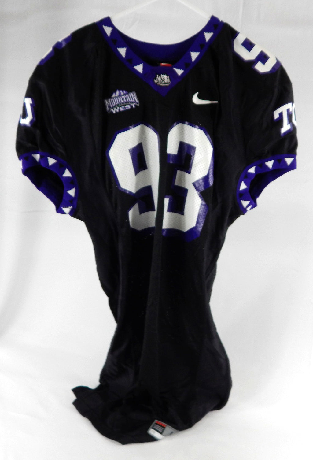 Texas Christian TCU Frogs #93 Game Used Black Jersey Football NP Rem L 080 2004