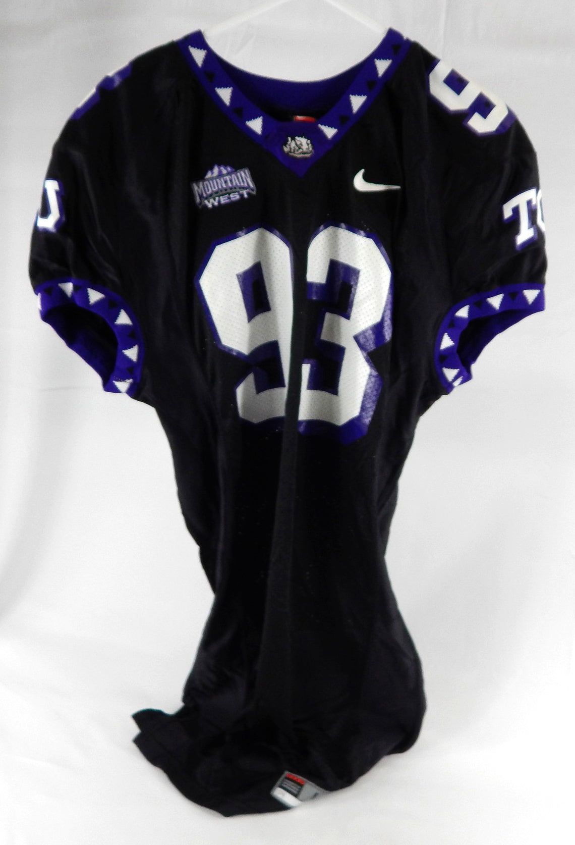 Texas Christian TCU Frogs #93 Game Used Black Jersey Football NP Rem L 080 2004
