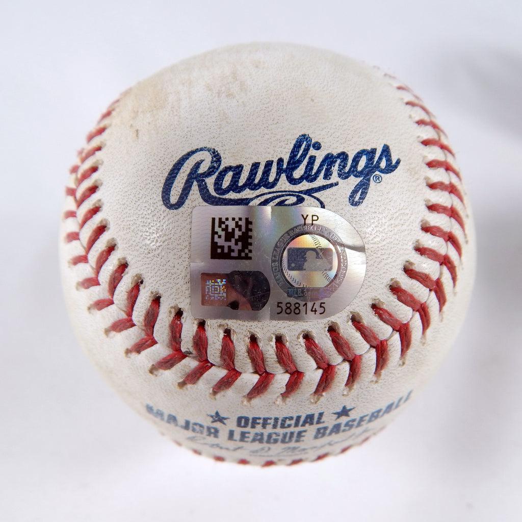 2023 Mets Nationals Game Used Baseball Corbin Baty PID Francisco Alvarez Walks Pic2
