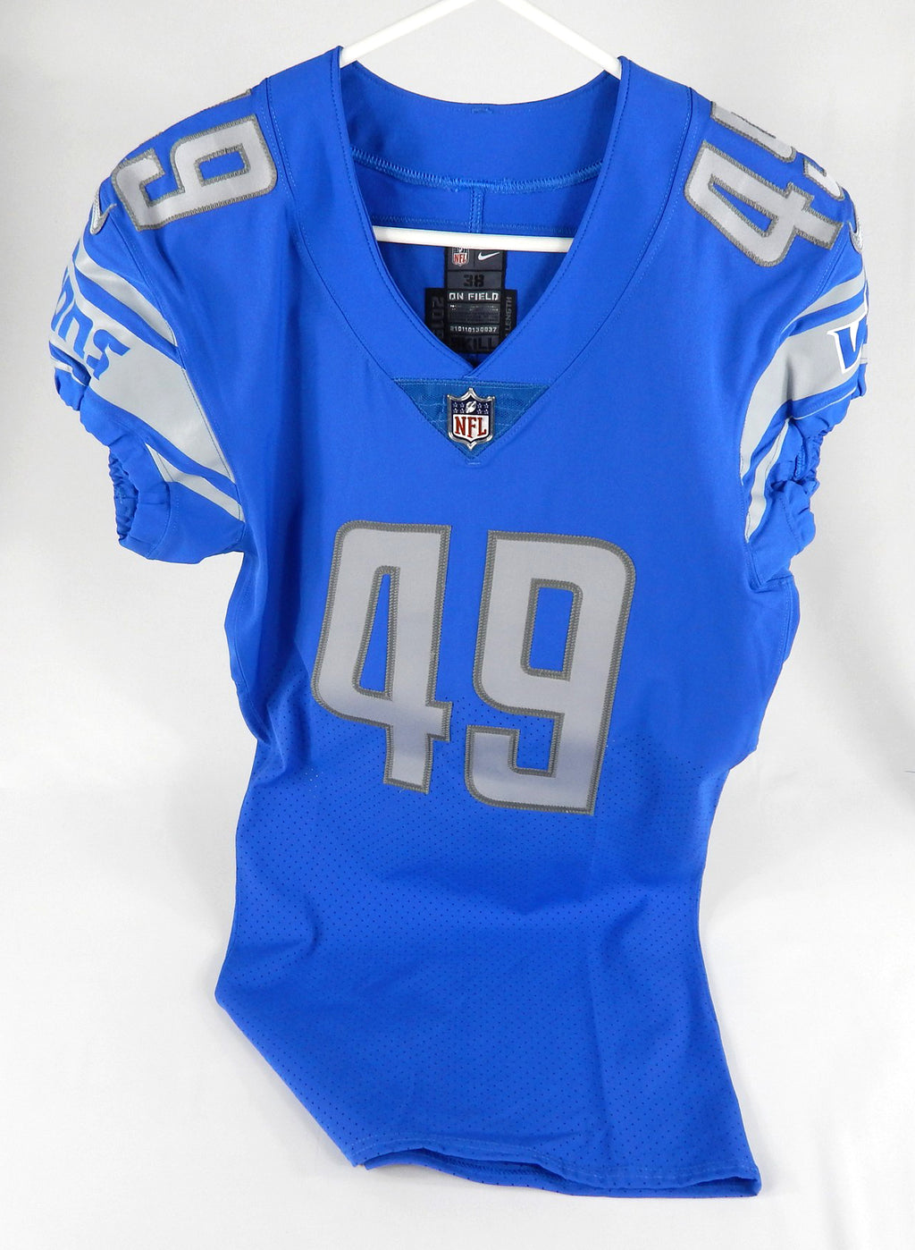 2019 Detroit Lions Brown #49 Game Issued Blue Jersey 38 DP65555 Pic2