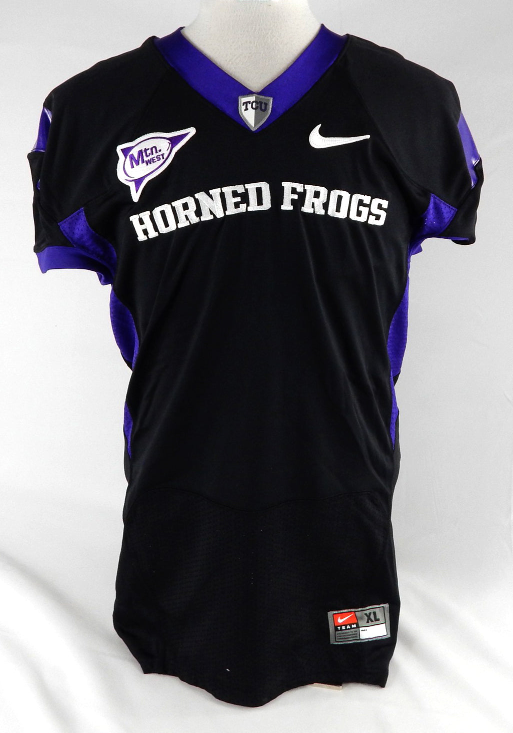 2000s XL 081 Texas Christian TCU Frogs Blank Game Issued Black Jersey Football