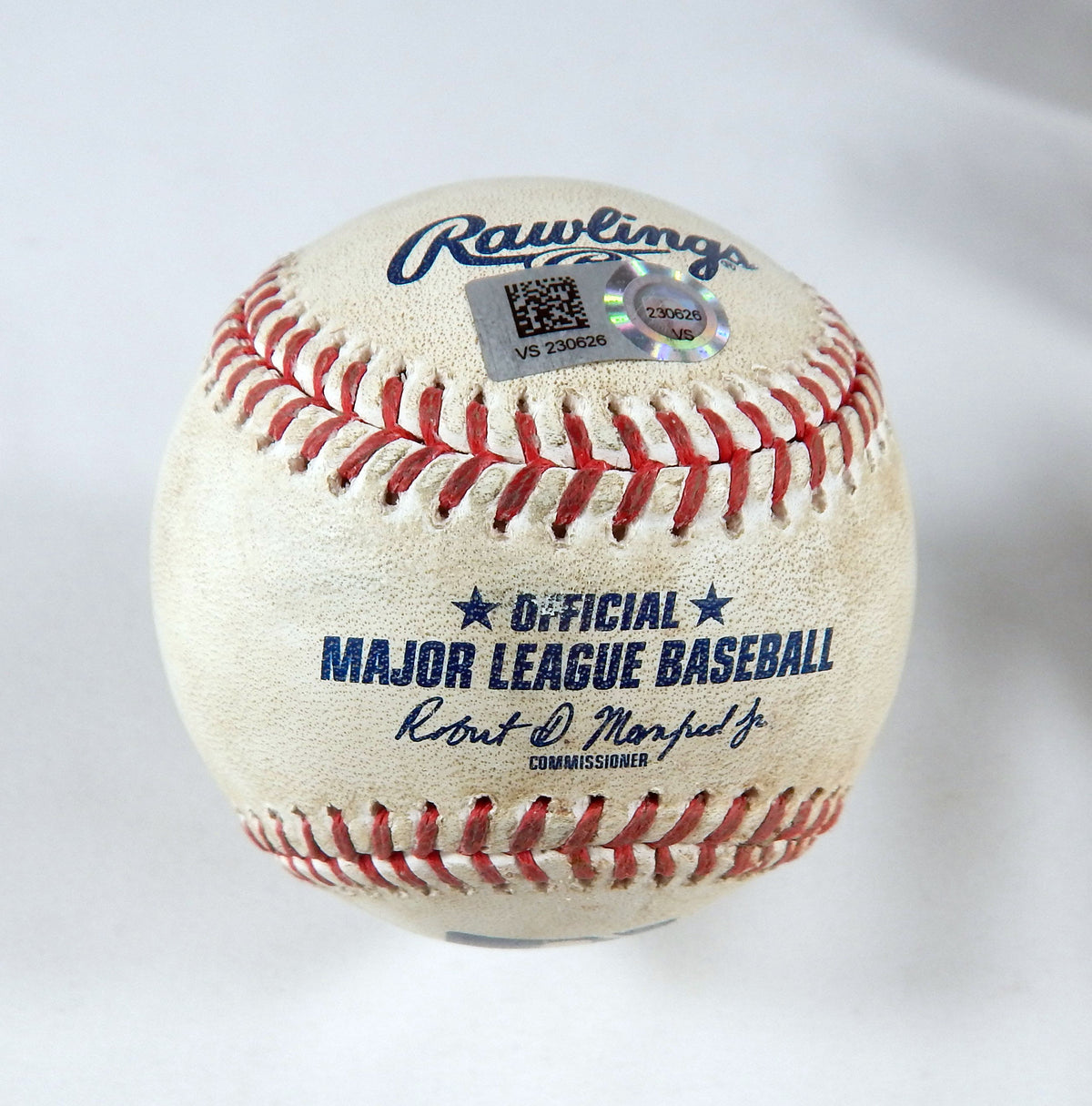 2023 New York Mets Nationals Game Used Baseball Jake Irvin Mark Canha Foul. 291