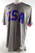 Kansas Jayhawks Blank Game Issued Grey Jersey USA Baseball 48 991