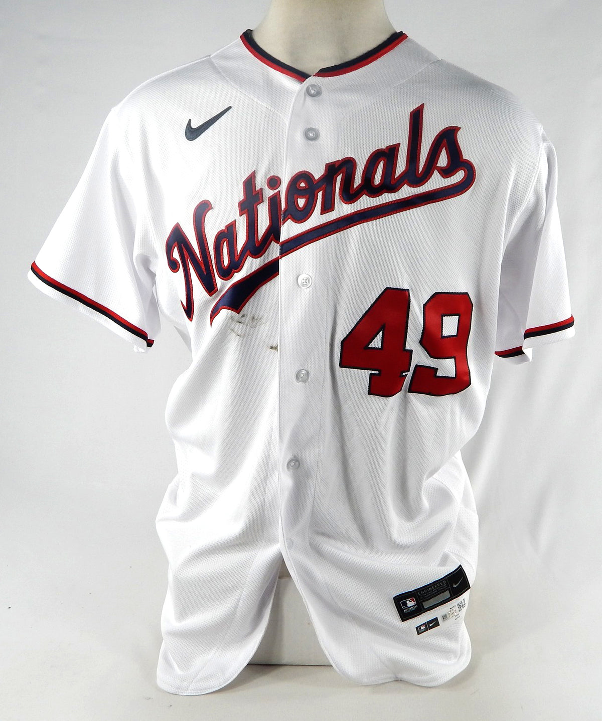 2022 Washington Nationals Tommy Romero #49 Game Issued White Jersey 46 401